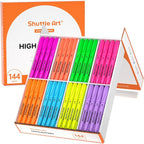 Shuttle Art 144 Pack Highlighters, Highlighters Assorted Colors Set, 8 Bright by ShuttleArt