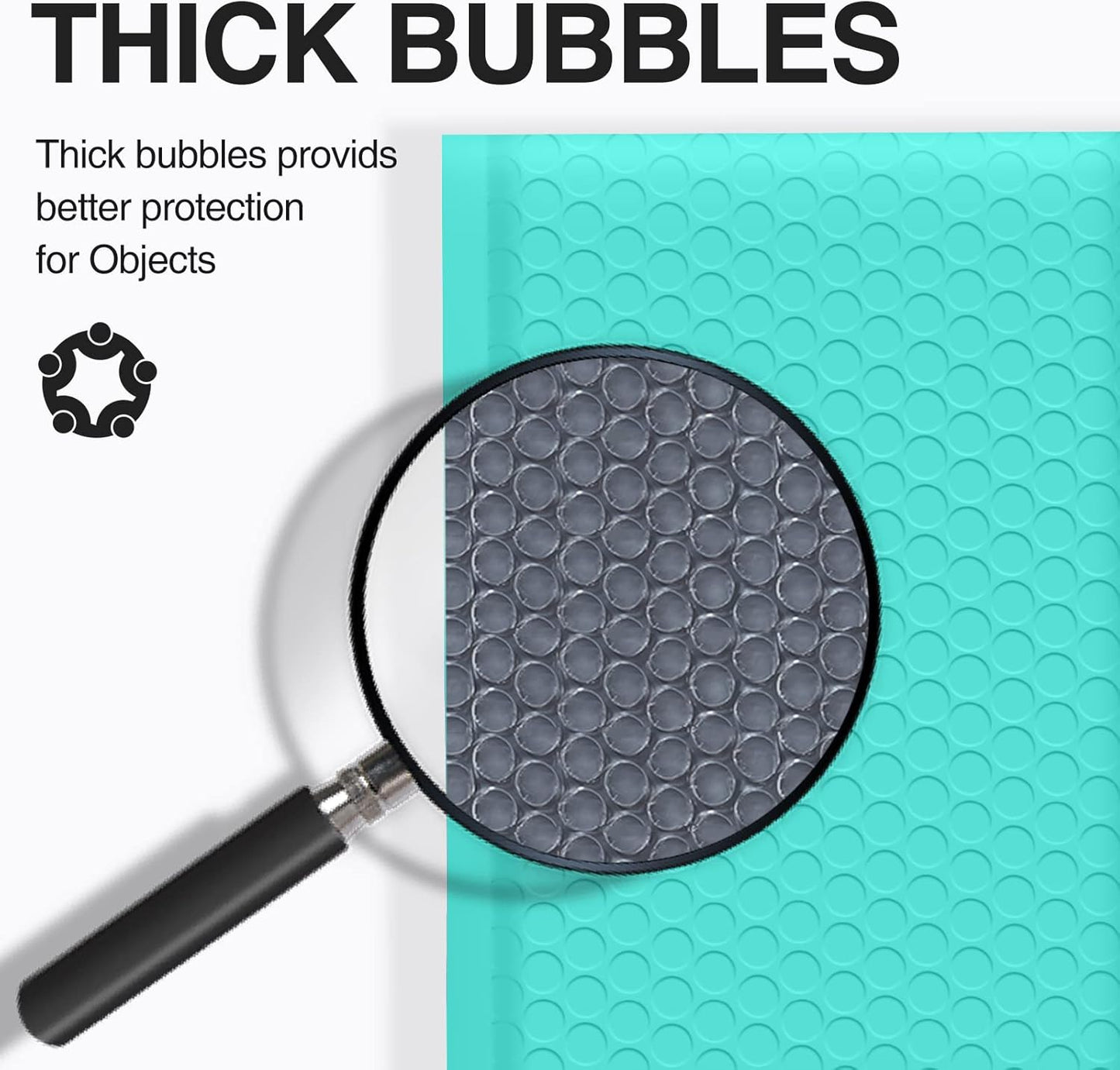 UCGOU Bubble Mailers 10.5x16 Inch 40 Pack Usable Size 10.5x15 Inch Large Padded Envelopes Teal Waterproof Packaging Bags for Shipping Self Seal Strong Adhesion Envelopes for Jewelry Makeup Supplies