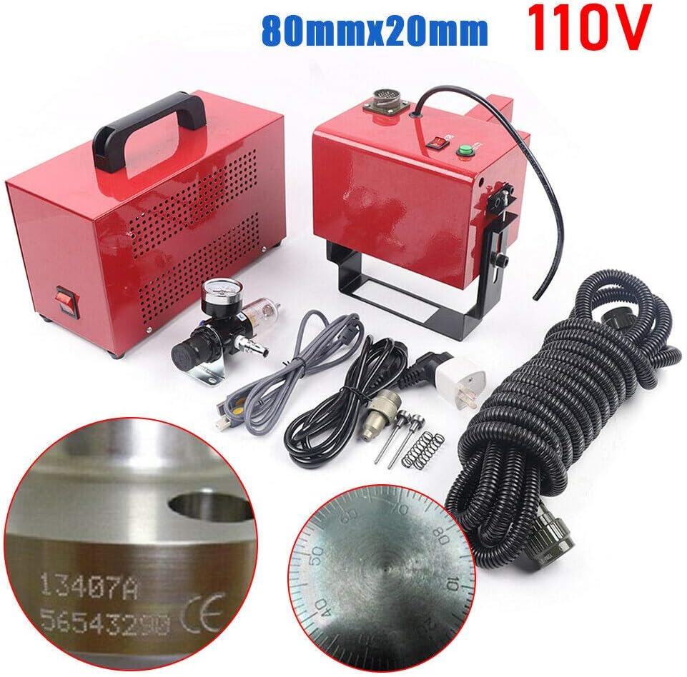 KT-PH03 Handheld Dot Peen Marking Machine, 110V 80x20mm Portable Pneumatic Dot Peen Marking Machine Air Power Metal/Dot Peen Mark Engraving Machine for VIN Code, Number Letter