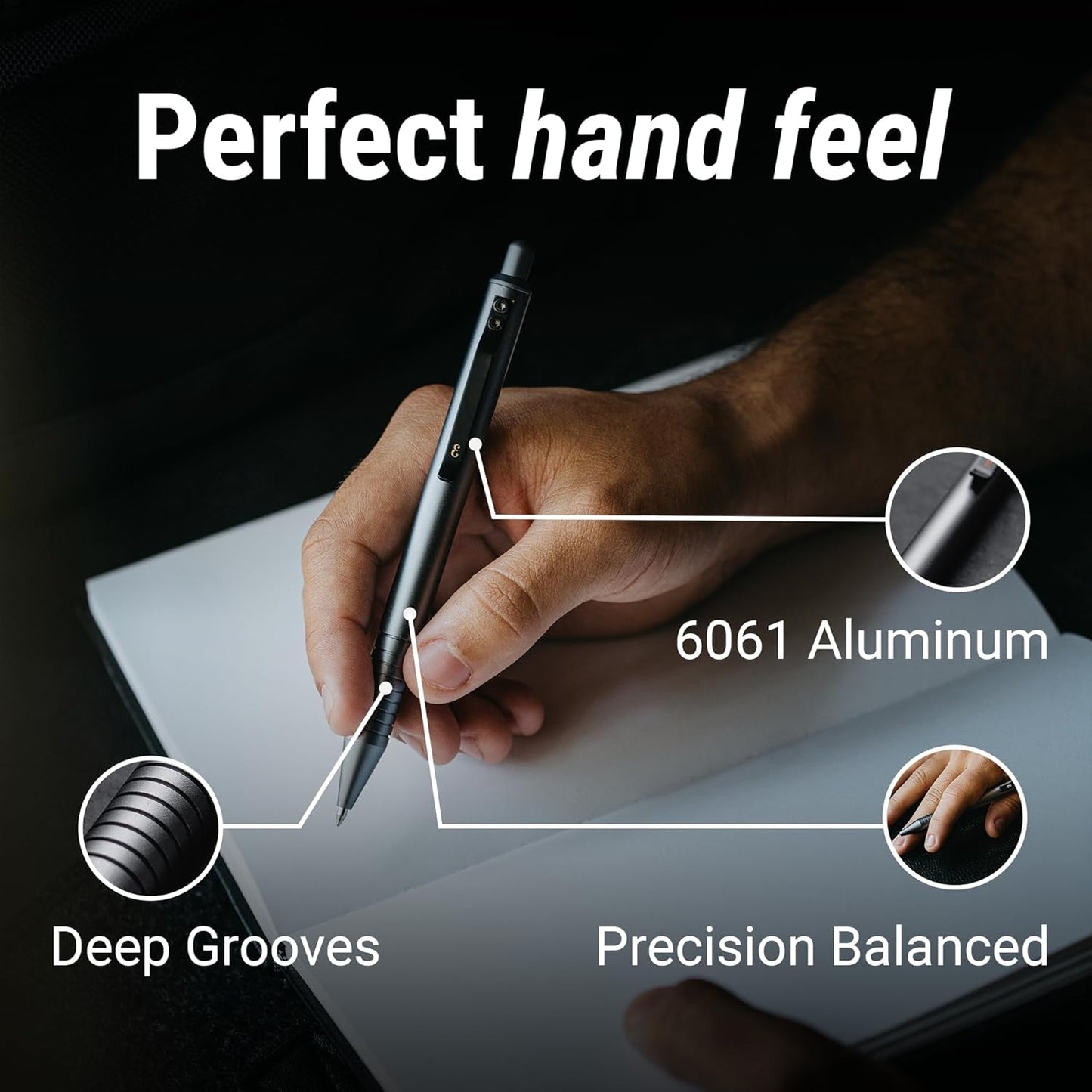 Everyman Grafton Full Click Refillable 0.7mm Ball Point Pen, Crimson | Sleek Anodized Aluminum EDC Pen with Deep Grooved Grip | Smooth Writing Pocket Pen for Office, Travel, Gifting & Daily Use