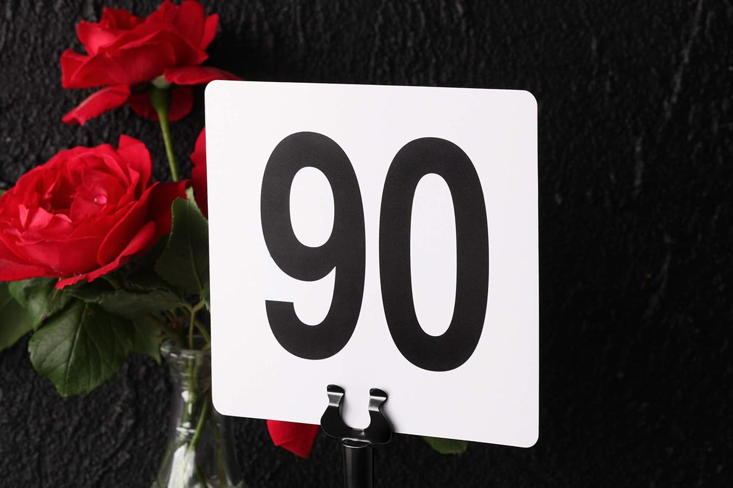 New Star Foodservice 23053 1-100 Double Sided Table Numbers, 4" x 4" Inch, White