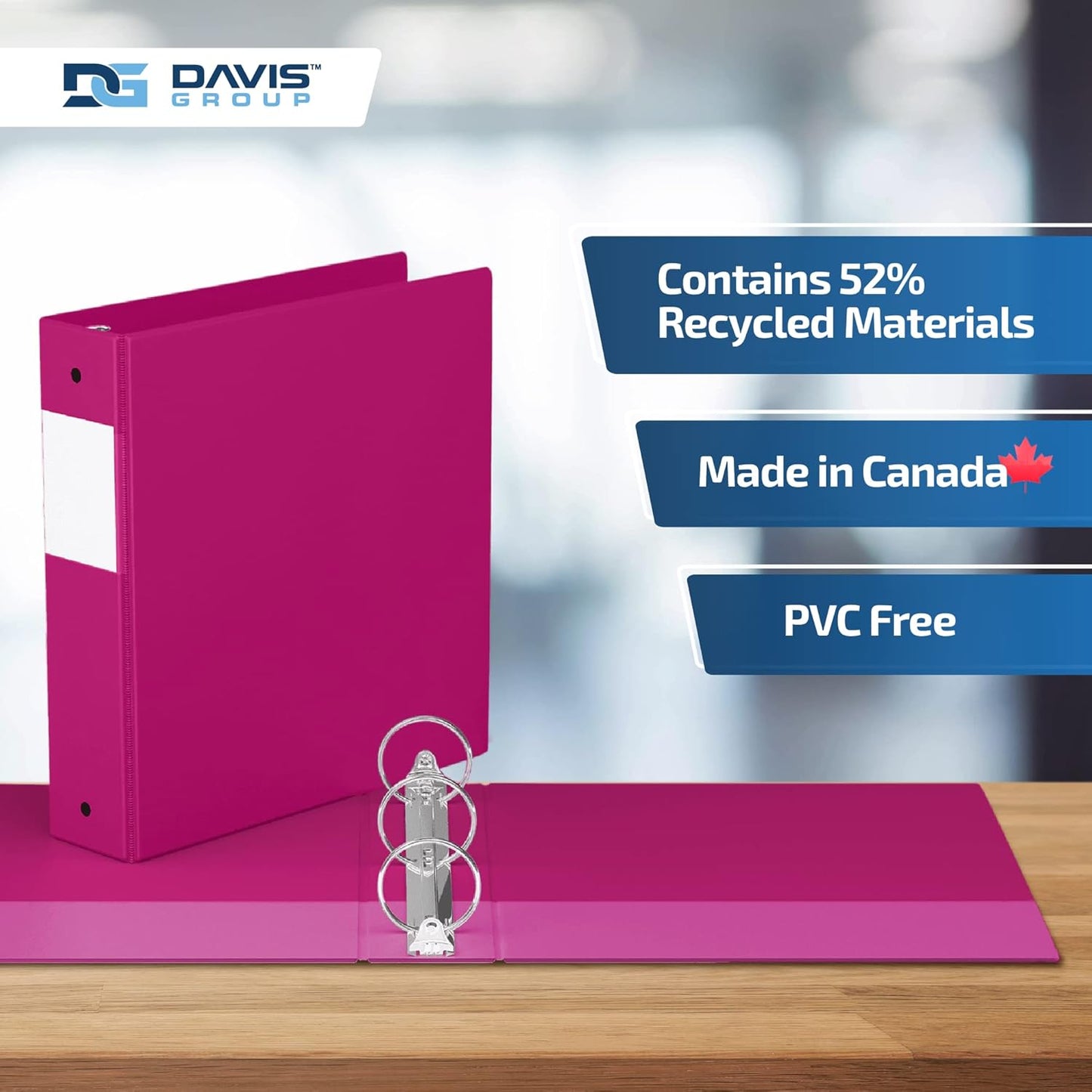 Premium Economy 6-Pack 3-Ring Binders for School or Office, Round-Ring Binders, 2 Inch, Pink