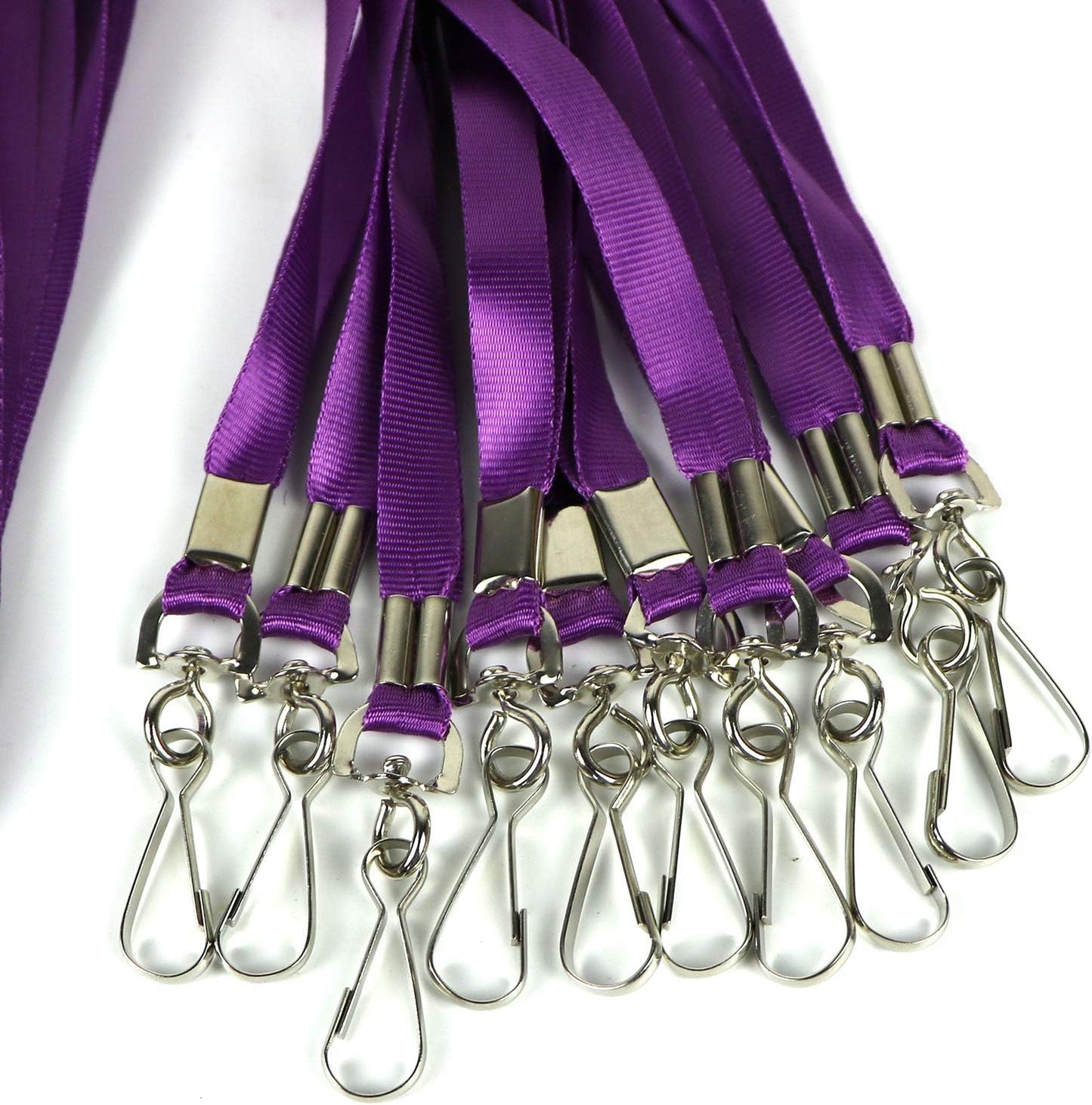 Bulk Lanyards Premium Cruise Lanyard Nylon Badge Lanyards Id Holder Perfect for Office, Kids, Teachers (Purple, 100Pack)