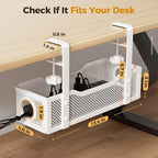 4 Pack Under Desk Cable Management Box White, Cinati 53.6" Wire Organizers No - Image 5