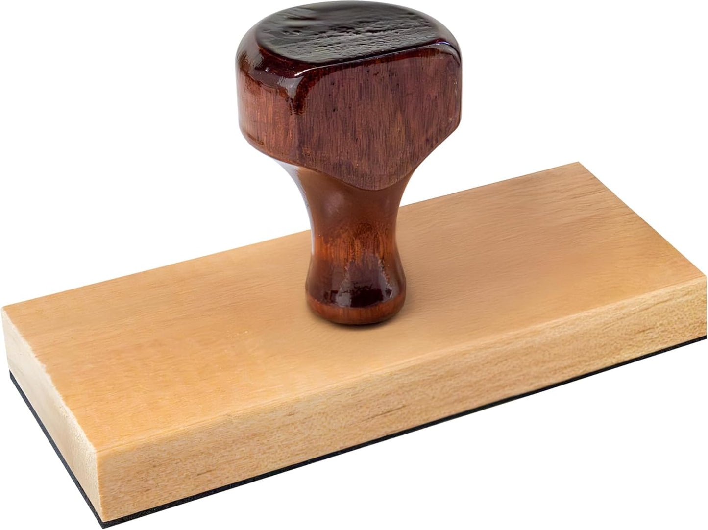 Custom Logo Hand Stamp - Personalized Wood Rubber Stamp - Upload Your Own Image (2"x6")