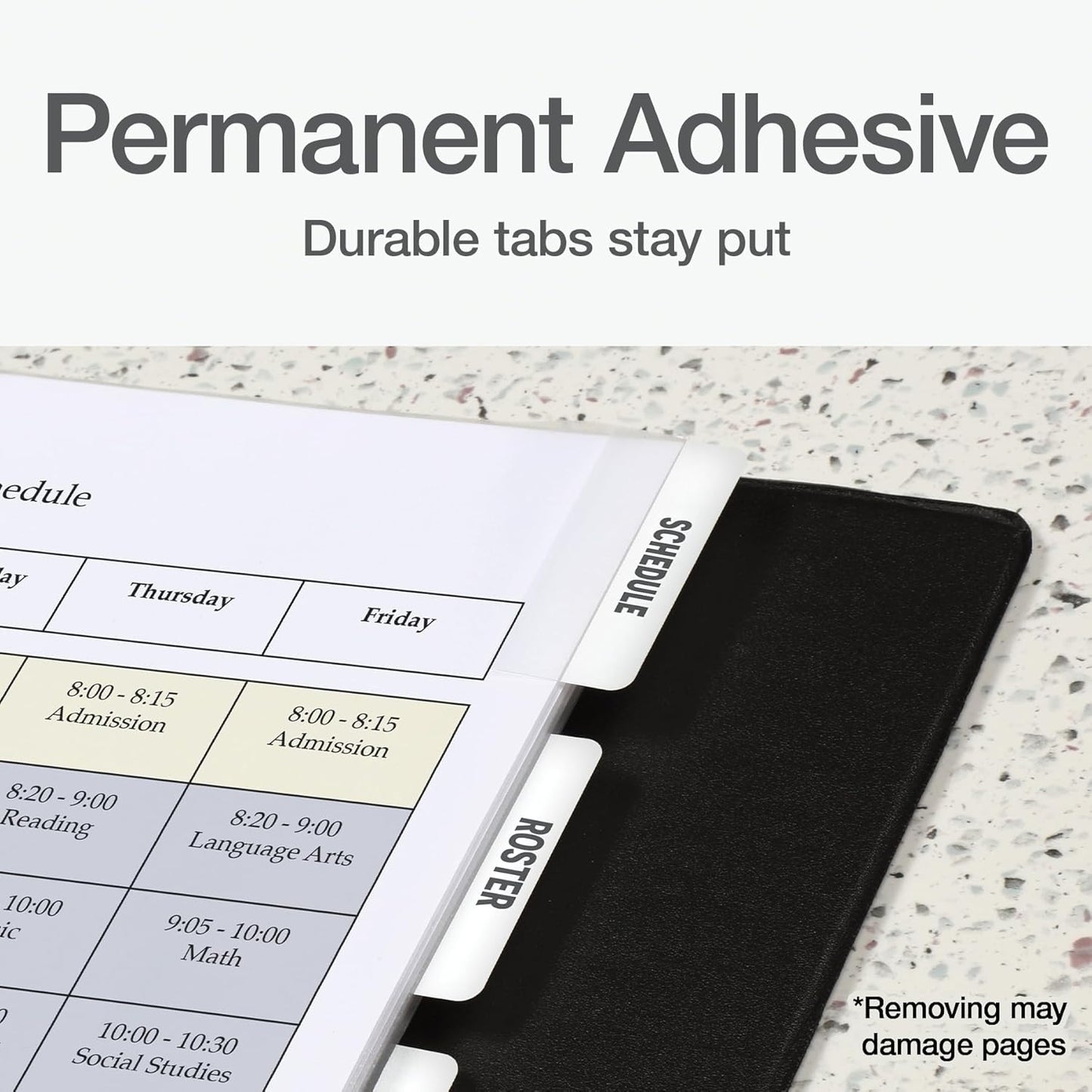 Redi-Tag Laser Printable Tabs, Permanent Index Tabs, Customizable Adhesive Labels, White, 2" x 0.875", 300 Per Pack (B39170)