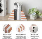 Karibiber Marble Book Ends, Non-Skid Bookends - Image 2