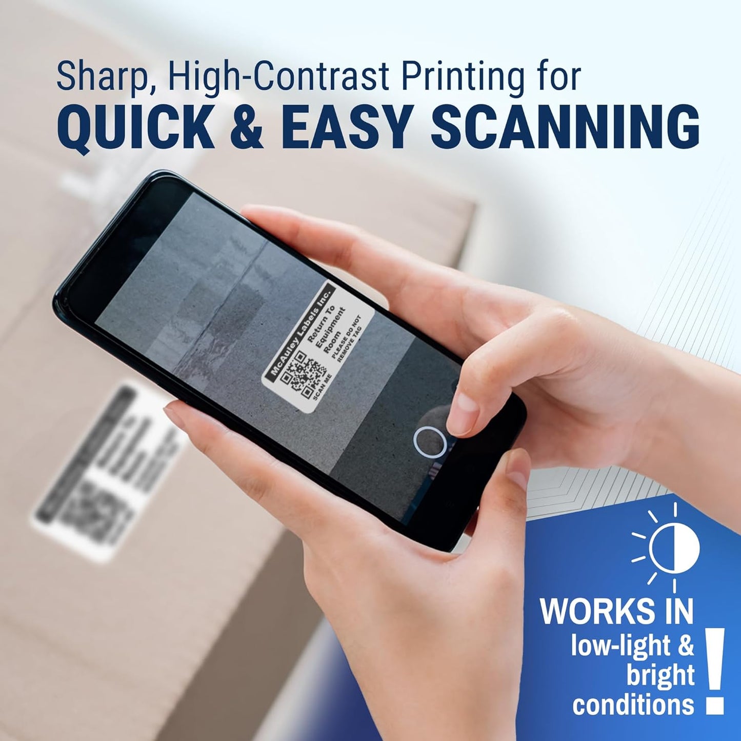 McAuley Labels Custom QR Code Stickers - Numbered, Permanent, Adhesive Asset Tags for Equipment - Semi-Gloss White Polyester - 1.5x0.75 Inches