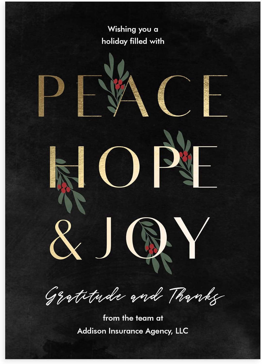 Let's Make Memories Personalized Business Christmas Cards with Envelopes - Premium Quality - 5x7-2025 Holiday Cards & White Envelopes - Peace, Hope & Joy - 125 ct
