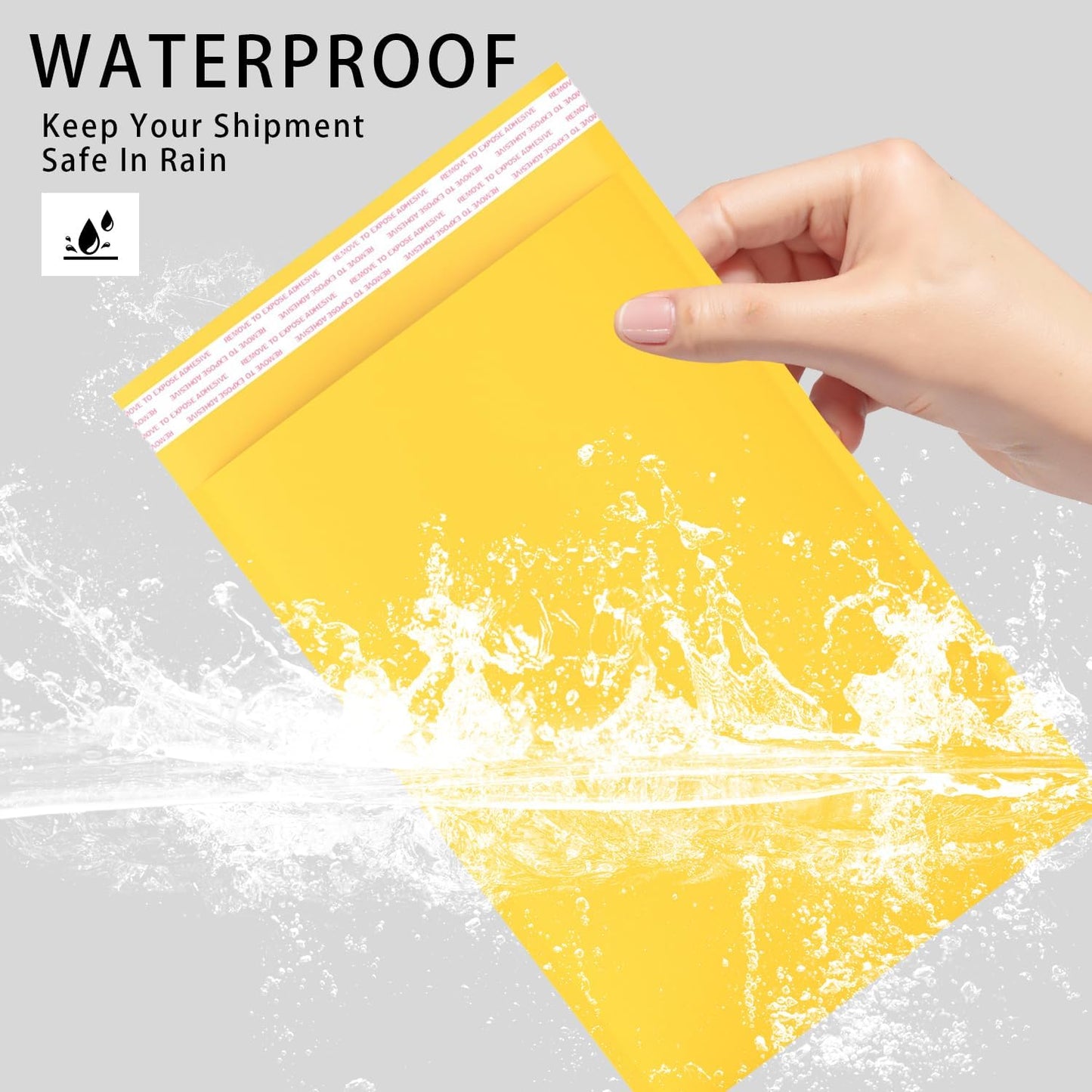 6x9 Inch Yellow Bubble Mailers - 50 Pack Shockproof Shipping Bags with Peel-and-Seal Adhesive, Lightweight Packaging for Fragile Items & Electronics