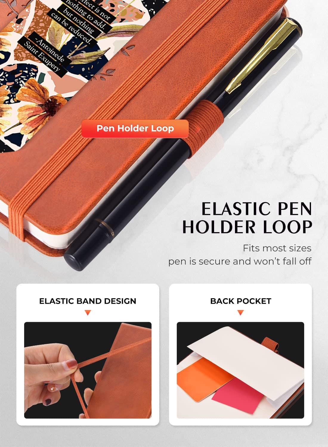 AISBUGUR Pocket Notebook, Small Notebook, 2-Pack Total 320 Pages,3.7" x 5.7" Pocket Notebook (2 Pack, Brown 2)