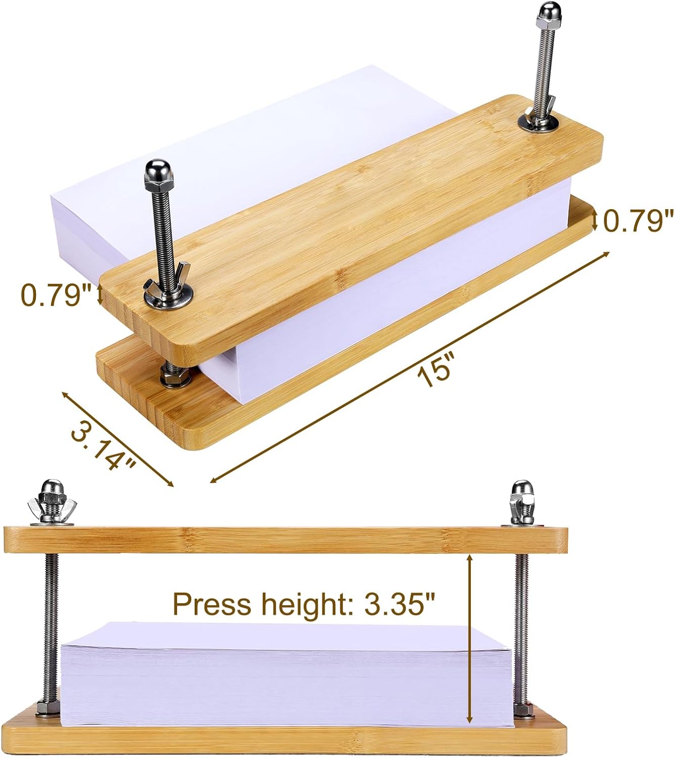 Book Binding Kits with 49 Pcs Hand Bookbinding Tools - Book Press with Anti-Slip Mat, Plastic Bone Folder, Waxed Thread, Bamboo Book Binding Materials DIY Bookbinding Crafts