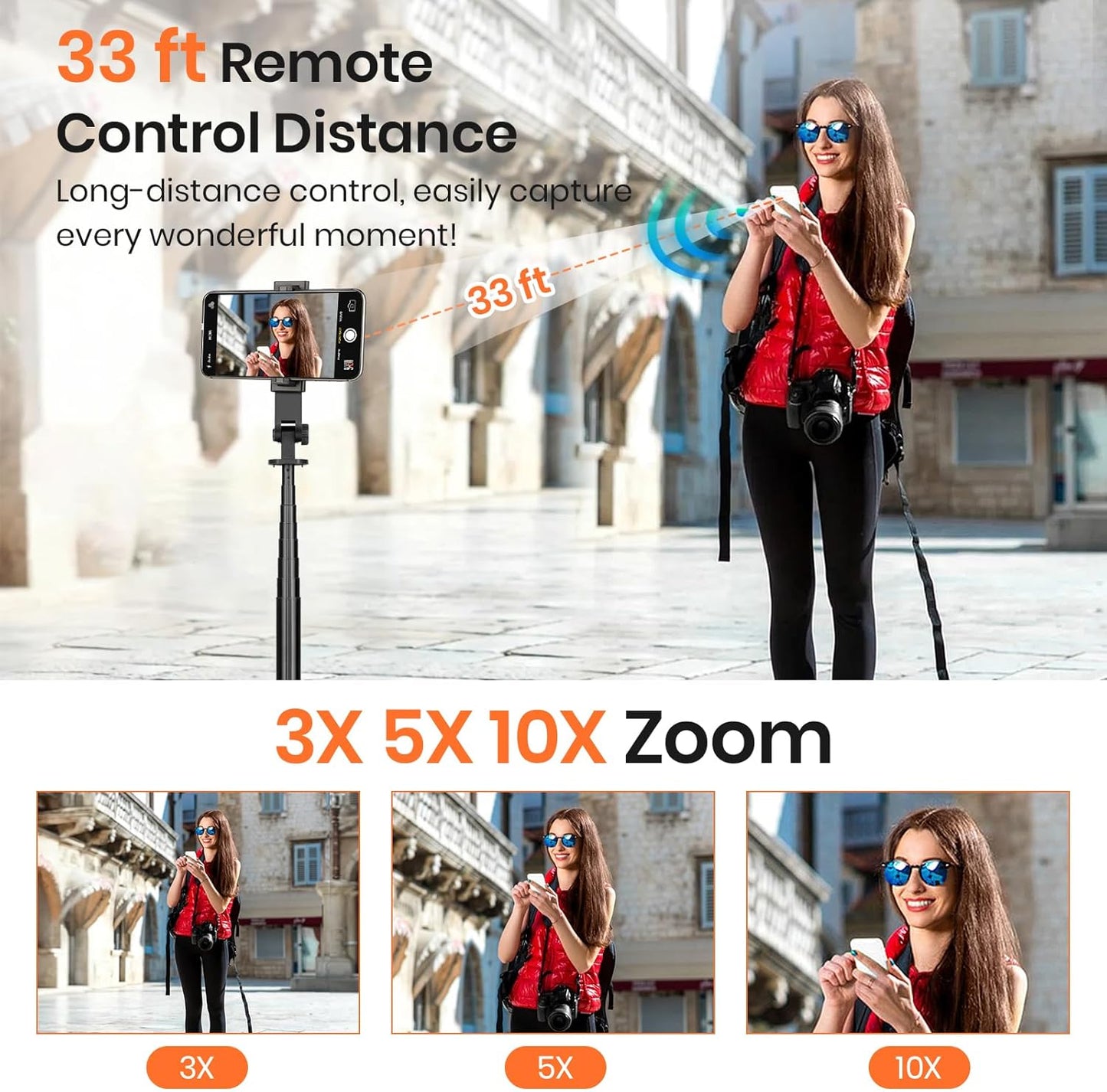 Vlog Selfie Monitor Screen, Phone Magnetic Selfie Screen with Metal Bracket, 4K Wireless Back Camera Monitor Screens Adjustable Focus for Vlog Live Stream TikTok,Compatible with iPhone/Android.
