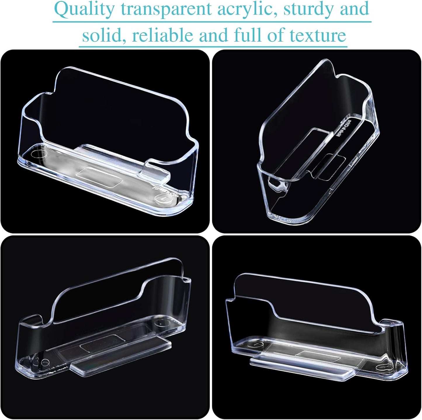 Thenshop 64 Pack Business Card Holder Desktop Business Card Stand Acrylic Holder Stand Clear Postcard Display for Home Office Desk Table (Desktop Style)