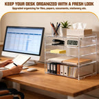 Leffis 5 Tier Acrylic Desk Organizer, Desktop Document Sorter - Image 7
