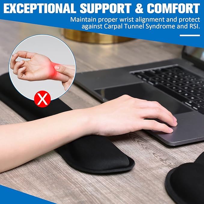 Yunsailing 8 Pcs Ergonomic Mouse Pad and Keyboard - Image 5