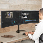 VIVO Dual LED LCD Monitor Mount, Free-Standing Desk Stand - Image 2