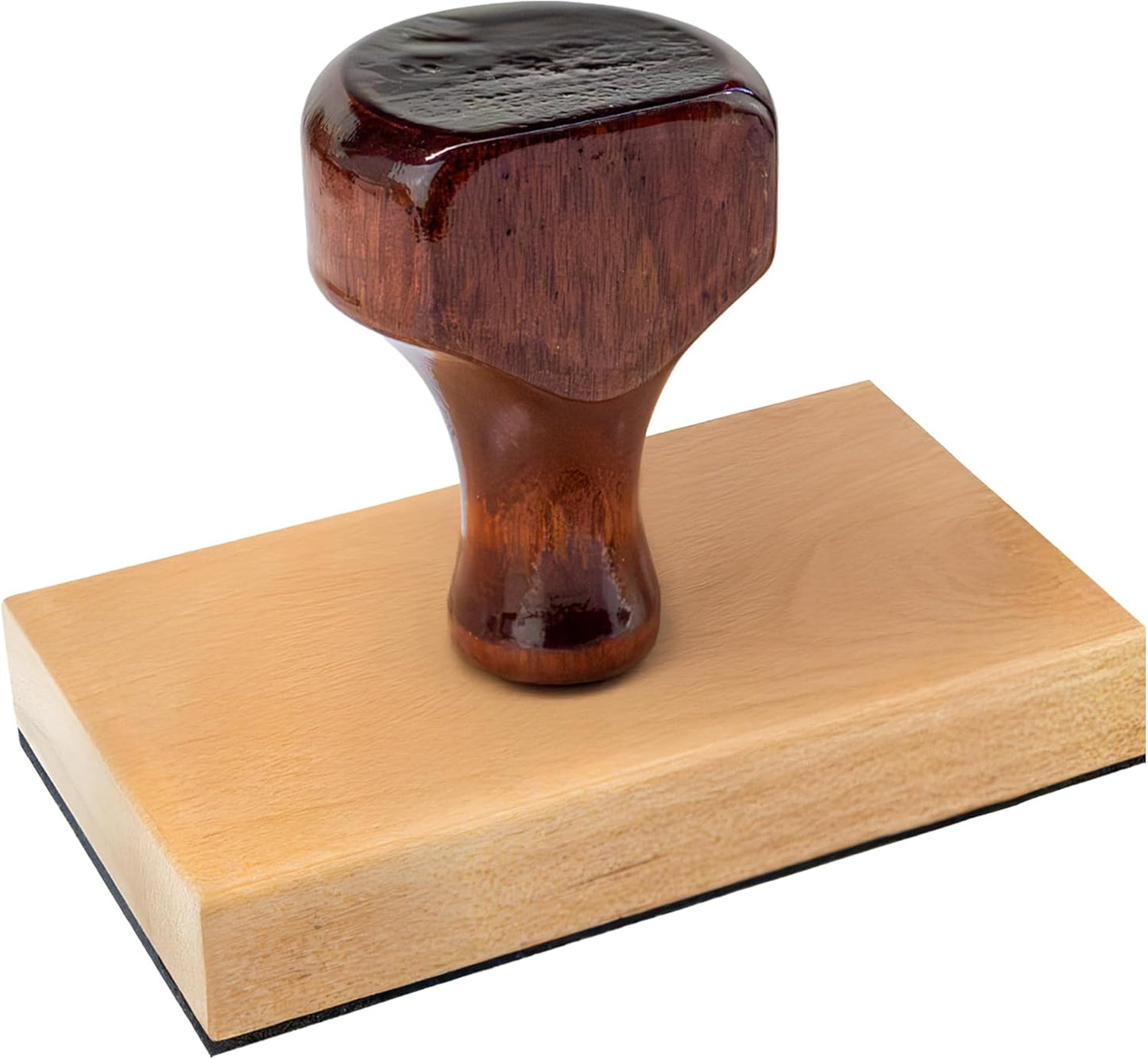 Custom Logo Hand Stamp - Personalized Wood Rubber Stamp - Upload Your Own Image (2"x4")