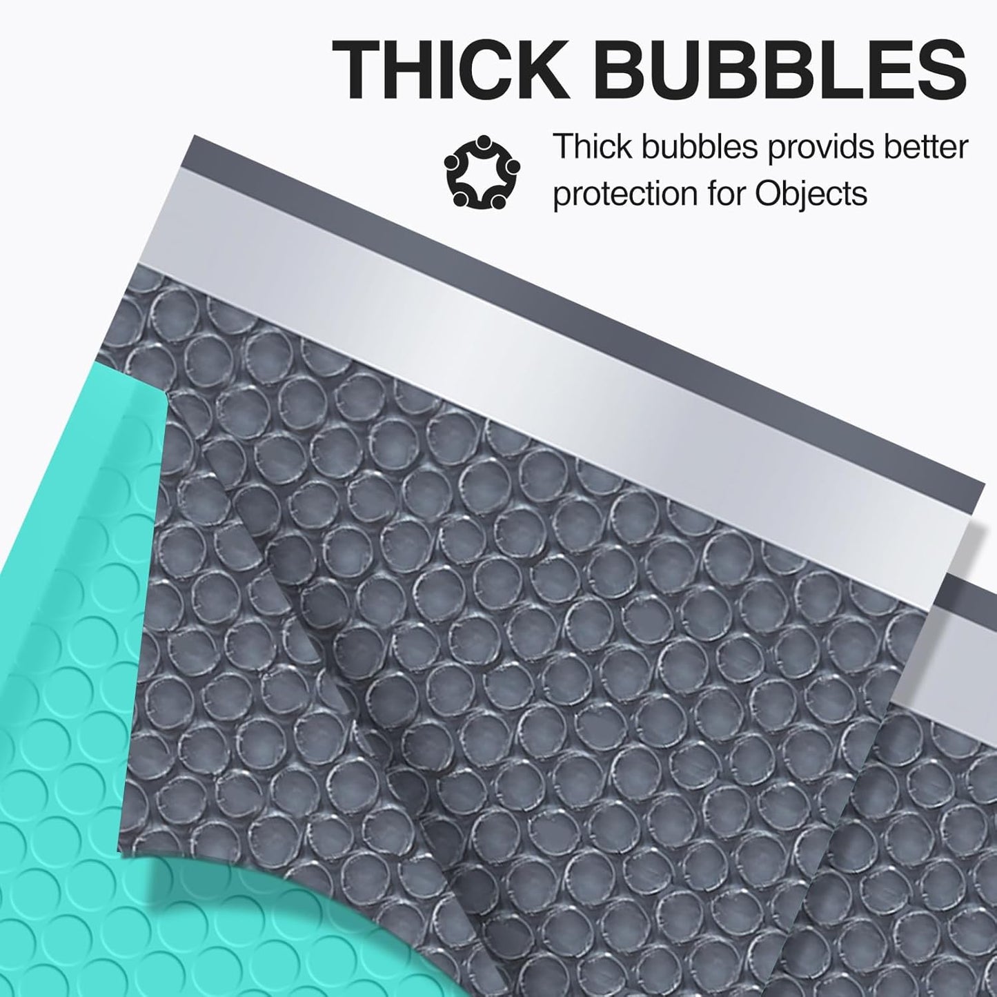 UCGOU Bubble Mailers 12x16 Inch 40 Pack Usable Size 12x15 Inch Large Padded Envelopes Teal Waterproof Packaging Bags for Shipping Self Seal Strong Adhesion Envelopes for Jewelry Makeup Supplies