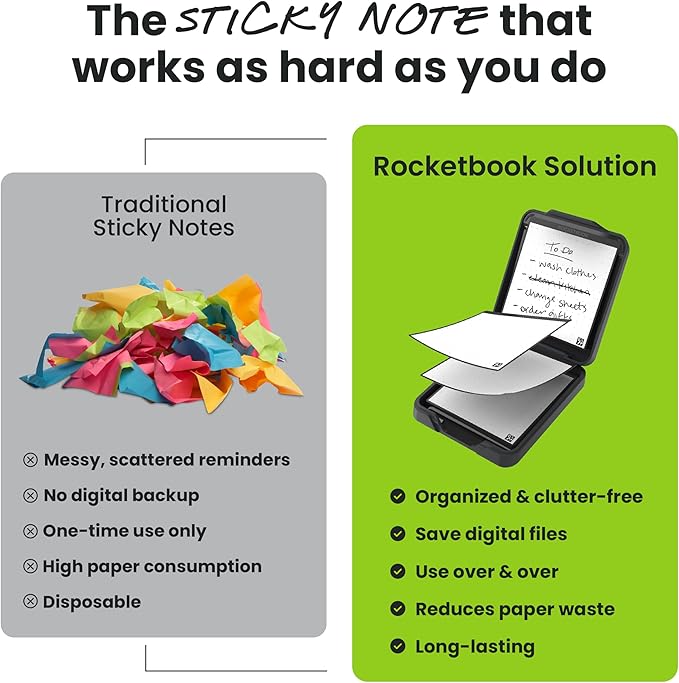 Rocketbook Reusable Sticky Notes Starter Pack, Restick and Reorganize Memo Pads - Image 6