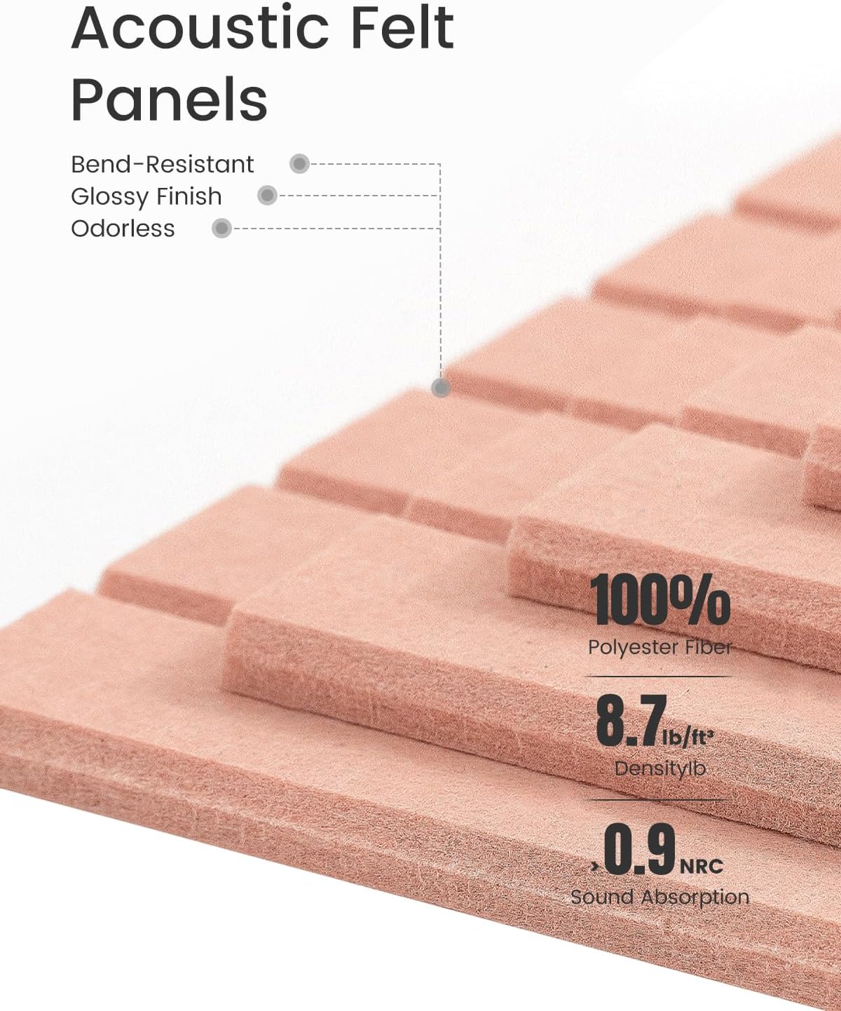 Felt Bulletin Board Tiles -28"x18" with 40 Adhesive Tabs, Cork Board Alternative for Office Decor, Push Pin Board Wall Organizer 6-Pack (Pink)