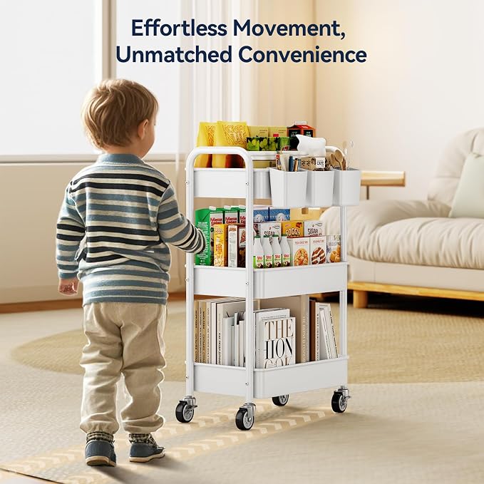 YASONIC Metal 3 Tier Rolling Cart - Image 2