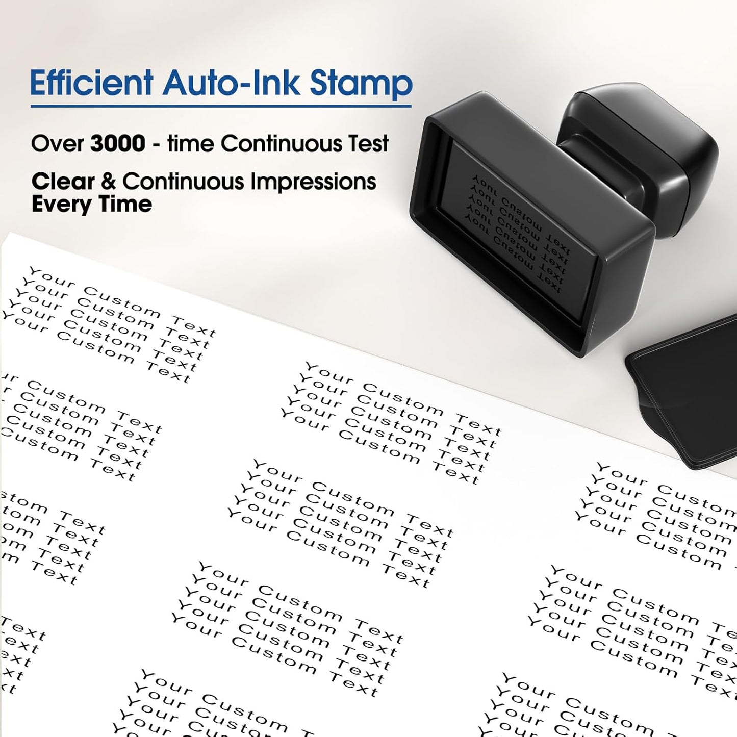 Personalized Custom Self-Inking Stamp - Up to 5 Lines of Custom Text with Clear, Consistent Impressions & Effortless Stamping