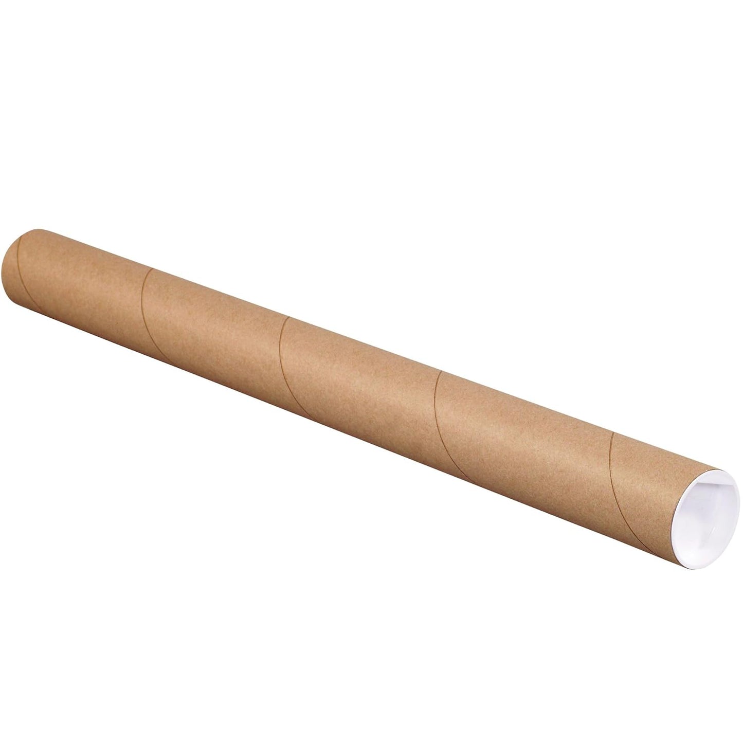 BOX USA BP2025K Mailing Tubes with Caps, 2" x 25", Kraft (Pack of 50)