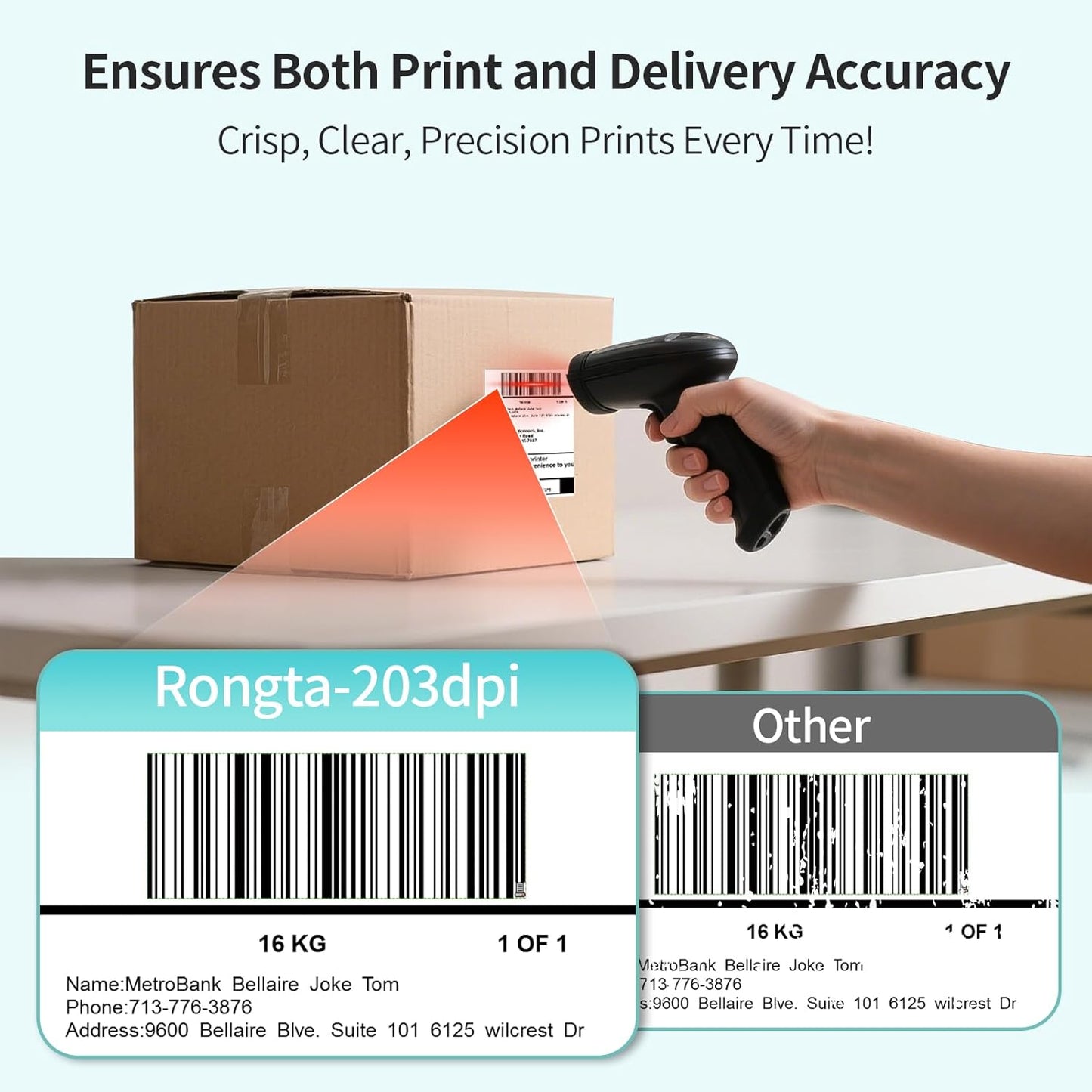 Rongta Thermal Shipping Label Printer, Bluetooth Wireless 4x6 Sticker Label Maker for Package, Compatible with Windows, Mac, Android & iPhone, Used for Business of Amazon, Ebay, Etsy, Shopify UPS