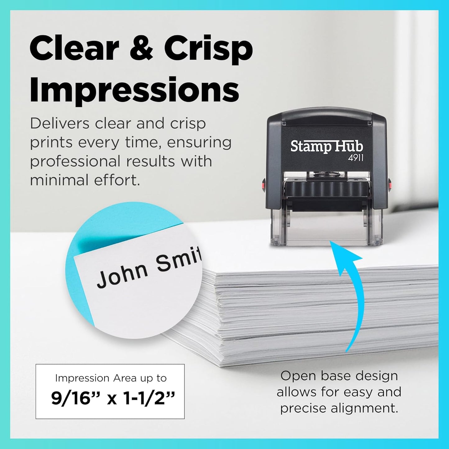 Self Inking Personalized Stamp - 1 Line Custom Stamp, Customizable Office Name Stamp, Ink Stamps for Business - Easy to Change Ink Cartridge, Multiple Ink Color Options - Small