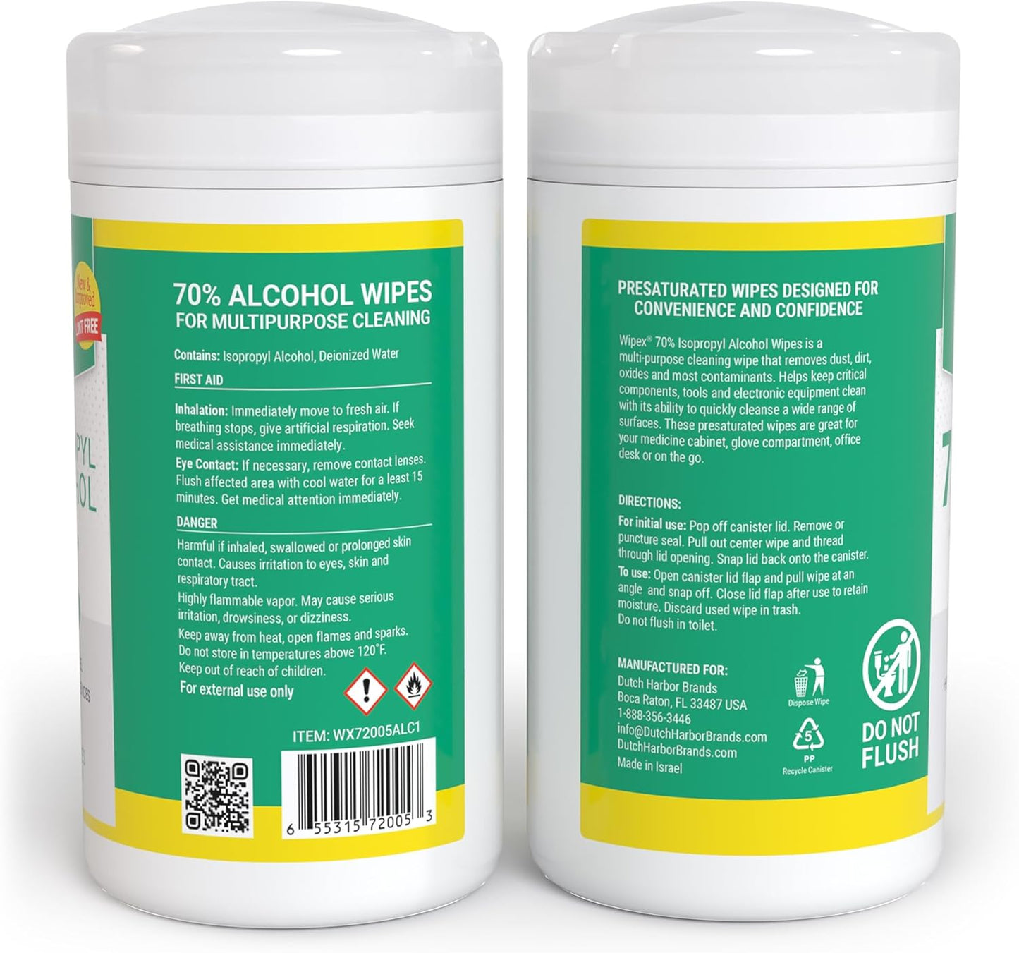 Wipex Alcohol Wipes for Electronics - Tech Wipes with 70% Isopropyl Alcohol - Equipment Cleaning for Computers, iPhones and Household Items, New Lint Free Cloth, 80 Count (Pack of 6)