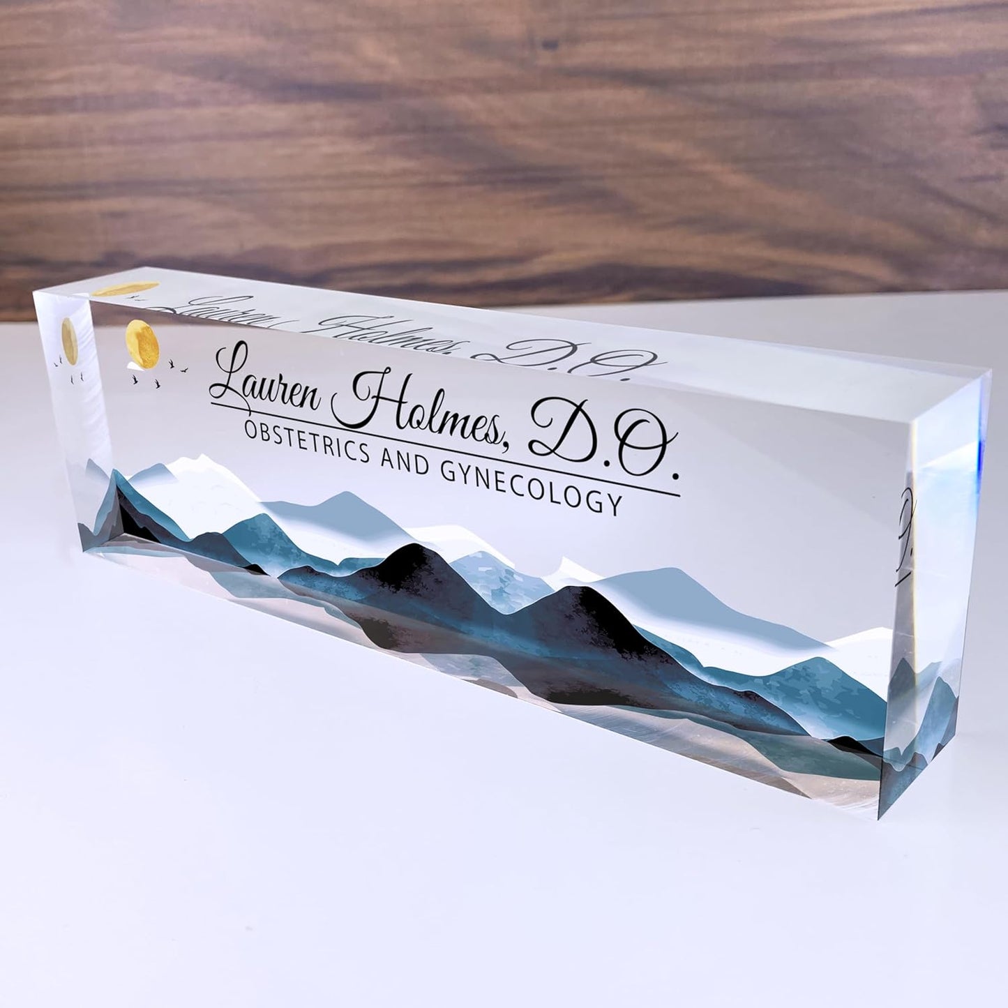 Personalized Acrylic Desk Plaque, Customizable Acrylic Name Plate Block, Executive Desk Name Sign, Social Worker Name Sign