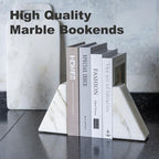 Marble Book Ends White, Heavy Duty Book Ends - Image 6