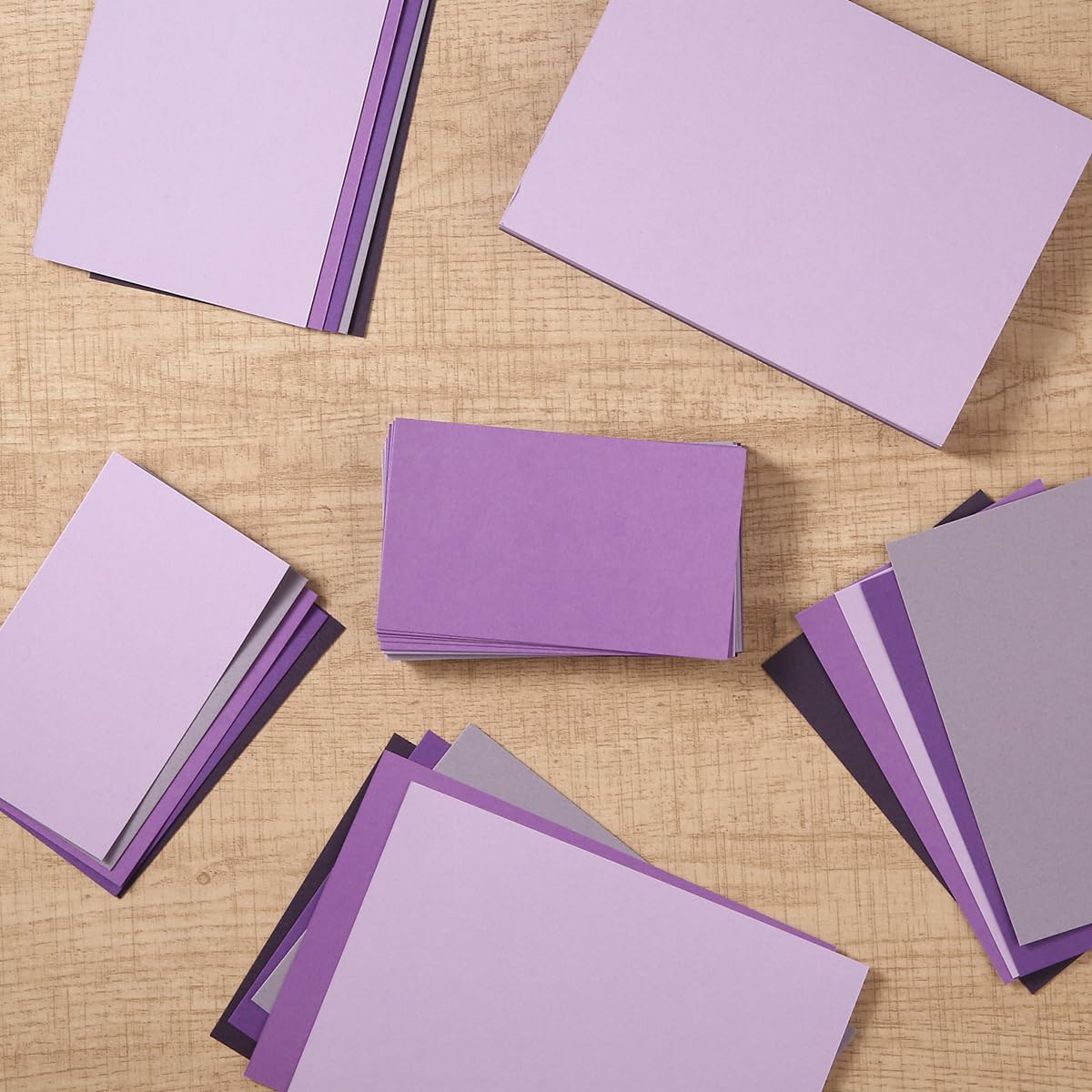 50 Sheets Small Colored Cardstock Paper 5 Colors Blank Flash Cards, 250 GSM Heavy Card Stock for DIY Art Projects, Cards (Purple, 3x5)