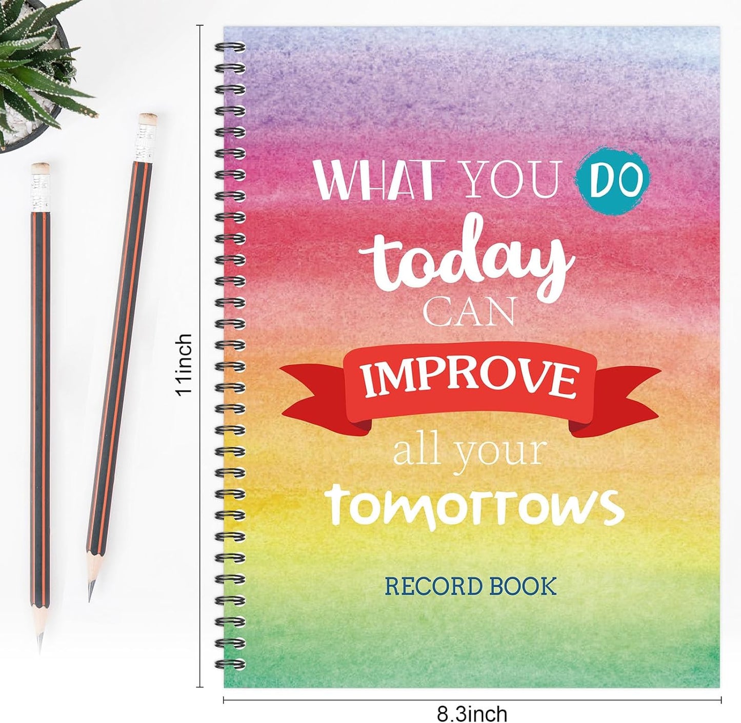 Faccito 8.3'' x 11'' Teacher Record Book 2025 Grade Book Undated Attendance Register Class Student Roster Monthly Reminder Grading Chart Gift for Elementary Classroom School Office(Watercolor Style)