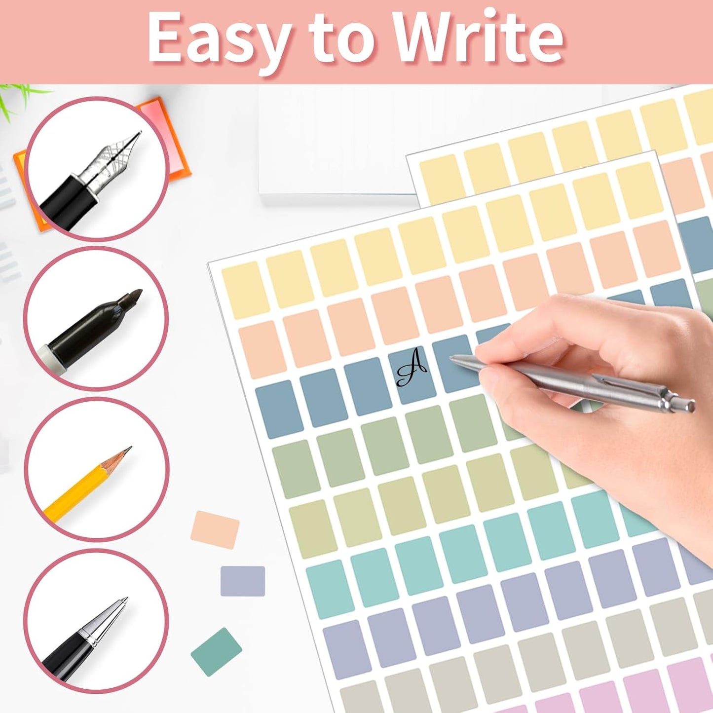 Starboling Color Coding Labels,3000 PCS 1/2" x 3/4" Morandi Rectangular Colored Labels Stickers,for Garage Sale,Price Tags,File Folder Tabs,and Classroom Organization