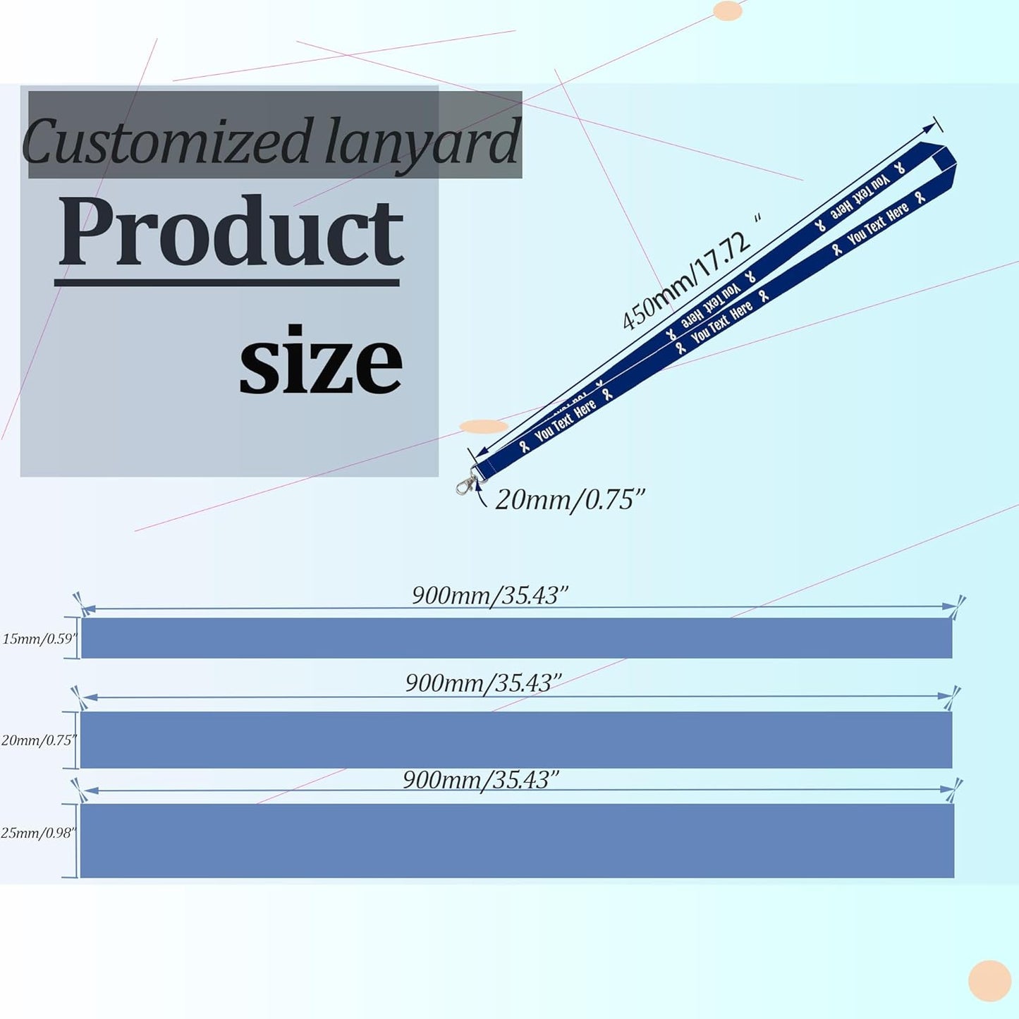 Custom Lanyards Bulk 50/100/5000PCS Custom Breakaway Lanyards with Text/Logo/Photo/Name, Personalized Neck Strap ID Badge Lanyard for Office Keys School Events, Quick Customization