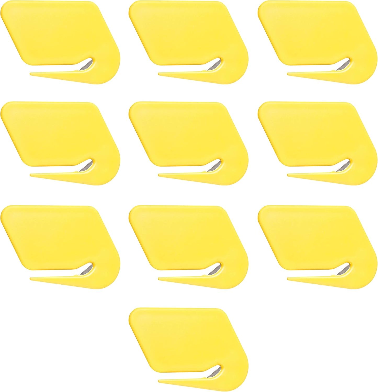 Translucent Plastic Letter Openers Set of 10, Bulk Pack - Perfect for Home or Office - Yellow