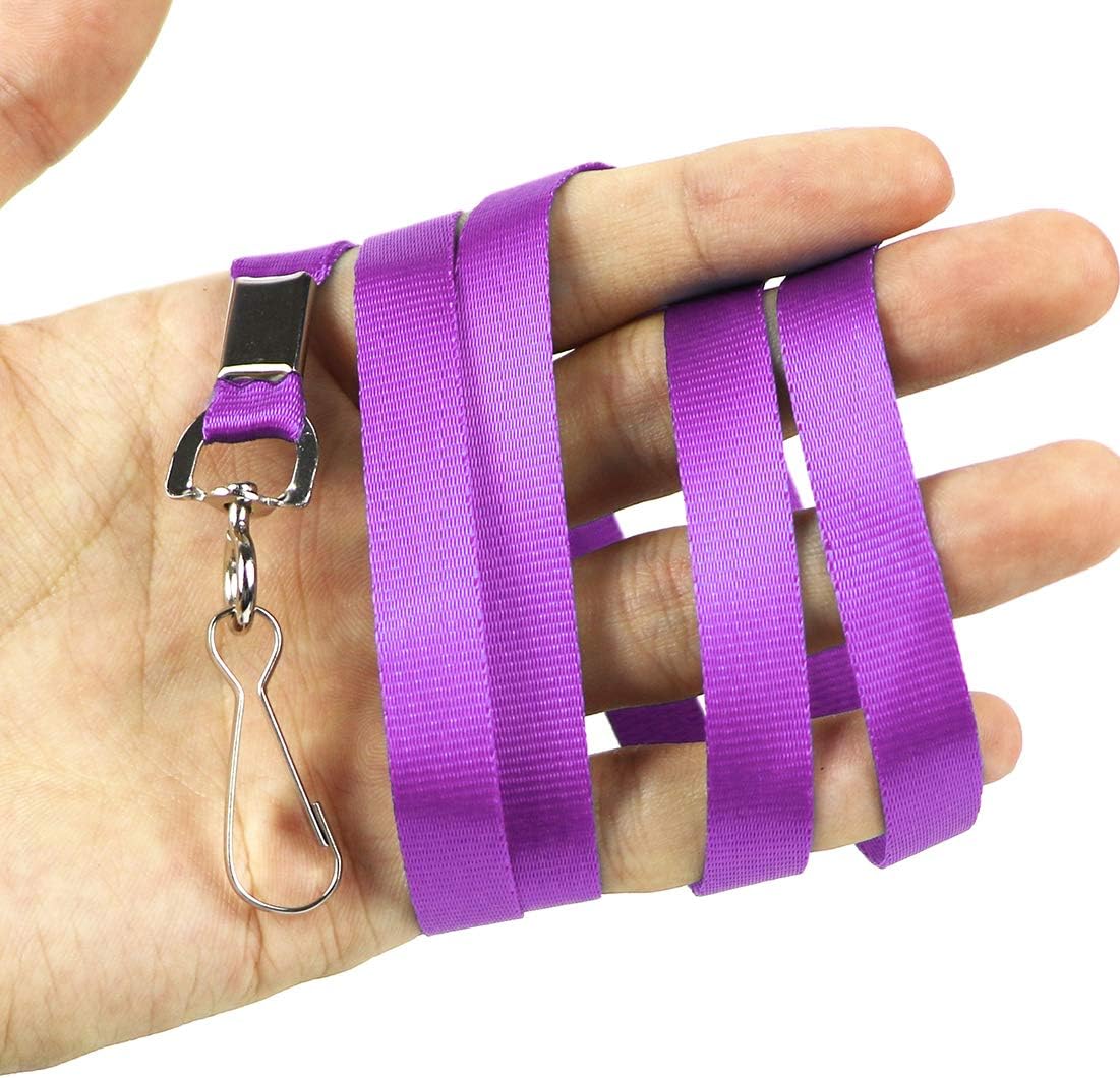 Bird Fiy Bulk Purple Lanyards for Id Badges Nylon Neck Flat Lanyard for ID Name Badge Holder/Name Tag