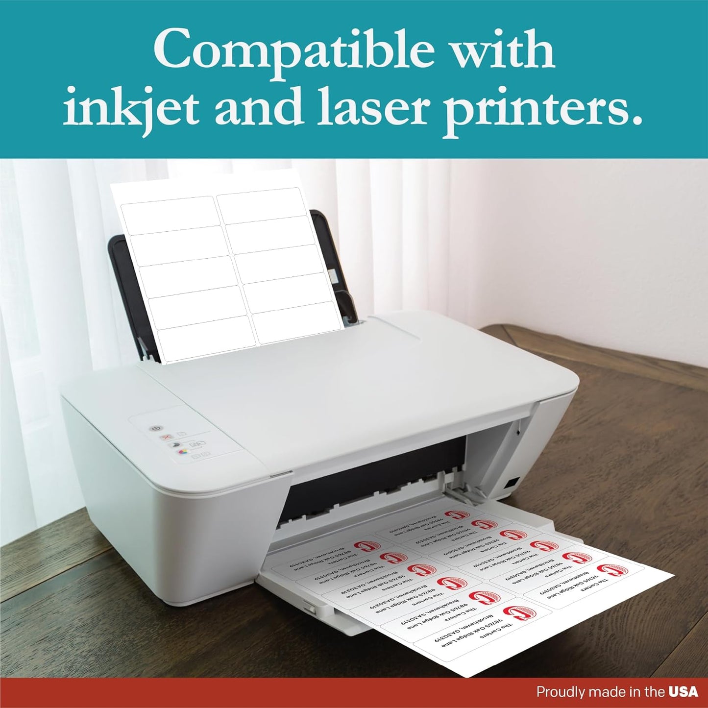 Premium Label Supply White Sticker Address Labels – 4" x 1.5" – Laser/Inkjet Compatible – (12 per Sheet), 25 Sheets – 300 Total Adhesive Labels