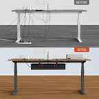 Univivi No Drill Under Desk Cable Management Tray, Clamp/Screw Mount Desk Cable - Image 7