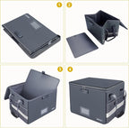 ENGPOW File Box with Lock, Fireproof Document Box with Pockets, Collapsible - Image 7
