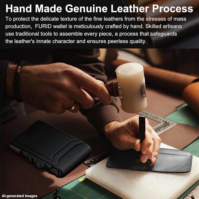 furid Genuine Leather Wallet for Men: Slim RFID Minimalist Wallets - Image 4