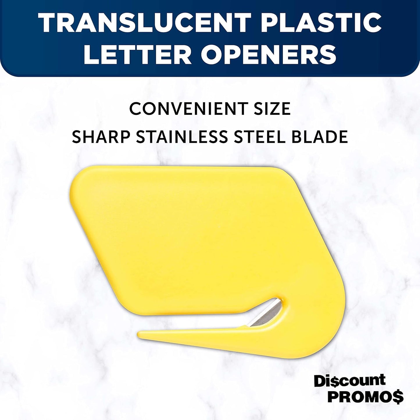 Translucent Plastic Letter Openers Set of 10, Bulk Pack - Perfect for Home or Office - Yellow