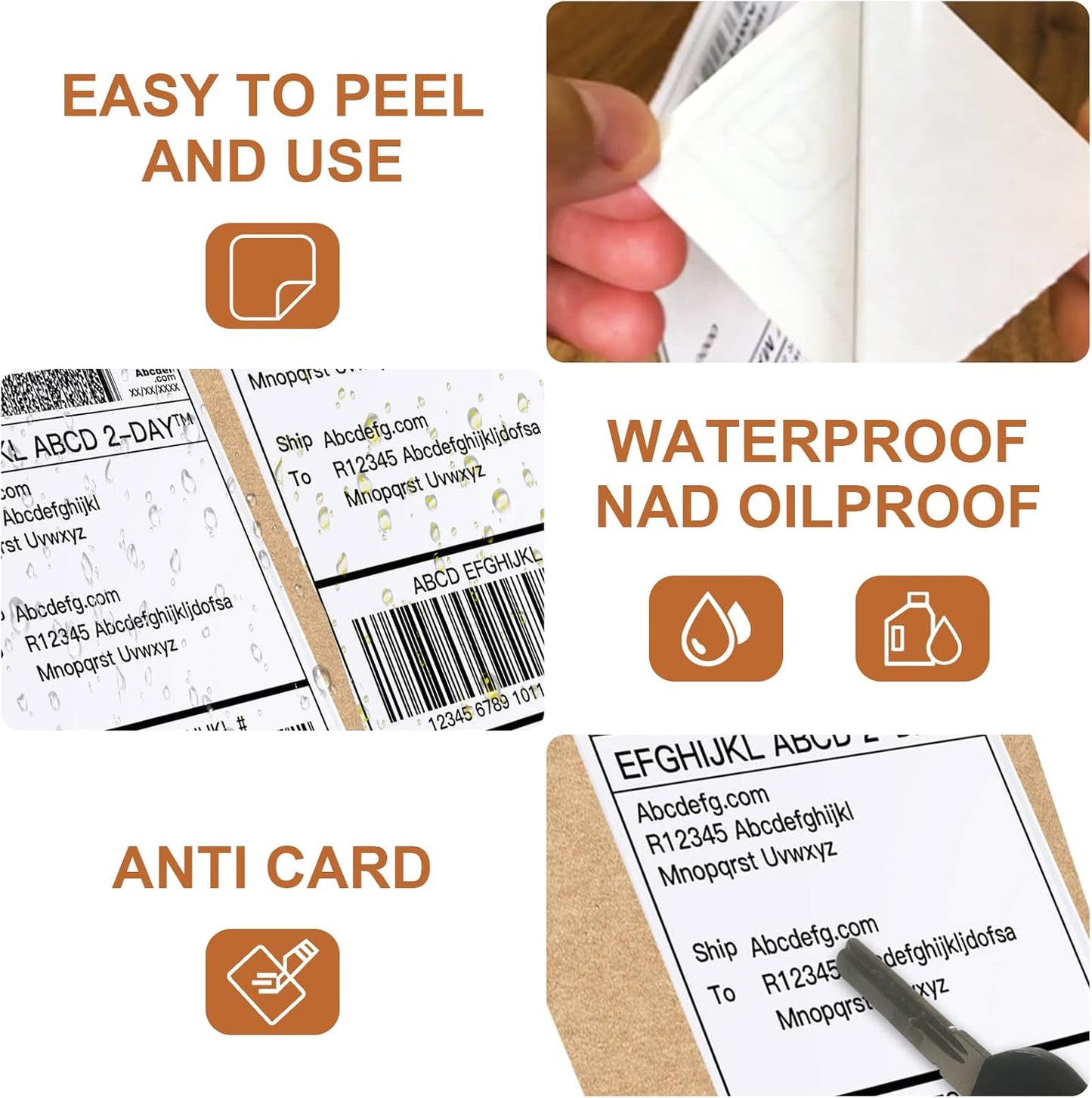 MFLABEL Fanfold 4" x 6" Direct Thermal Labels White Perforated Shipping Label,48 Stacks,Total 48000 Labels