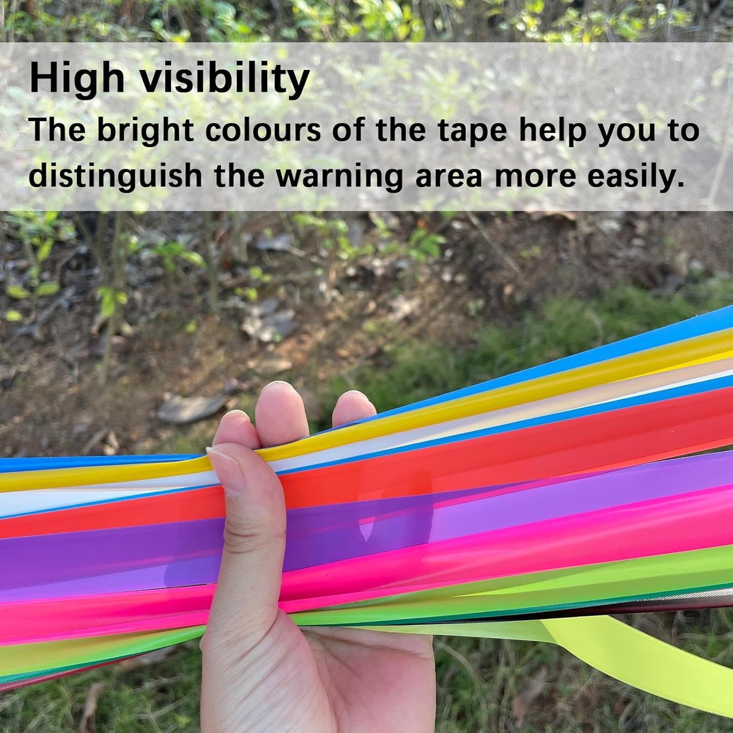 4 Pack Flagging Tape 4 Assorted Colors, Non-Adhesive Plastic Ribbon Neon Marking Roll, 1"*800ft, Marking Tape for Tree Marking, Hunting, Boundaries and Hazardous Areas,Trail Marking