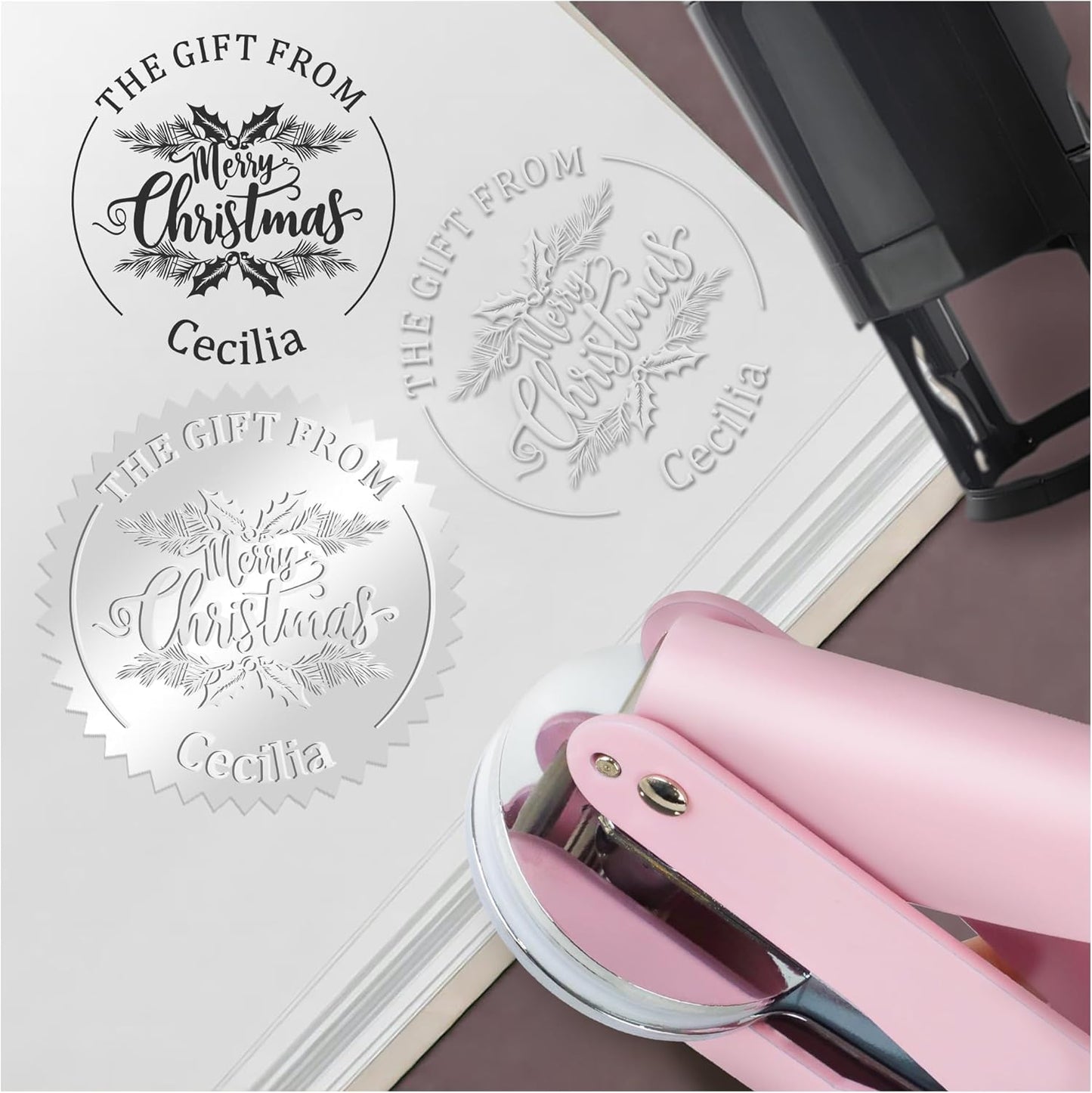 Book Embossing Machine Custom Embossing Machine Stamps,Personalized Library Embossing Machine Stamps Custom Books Business Cards Paper documents notebooks and More.