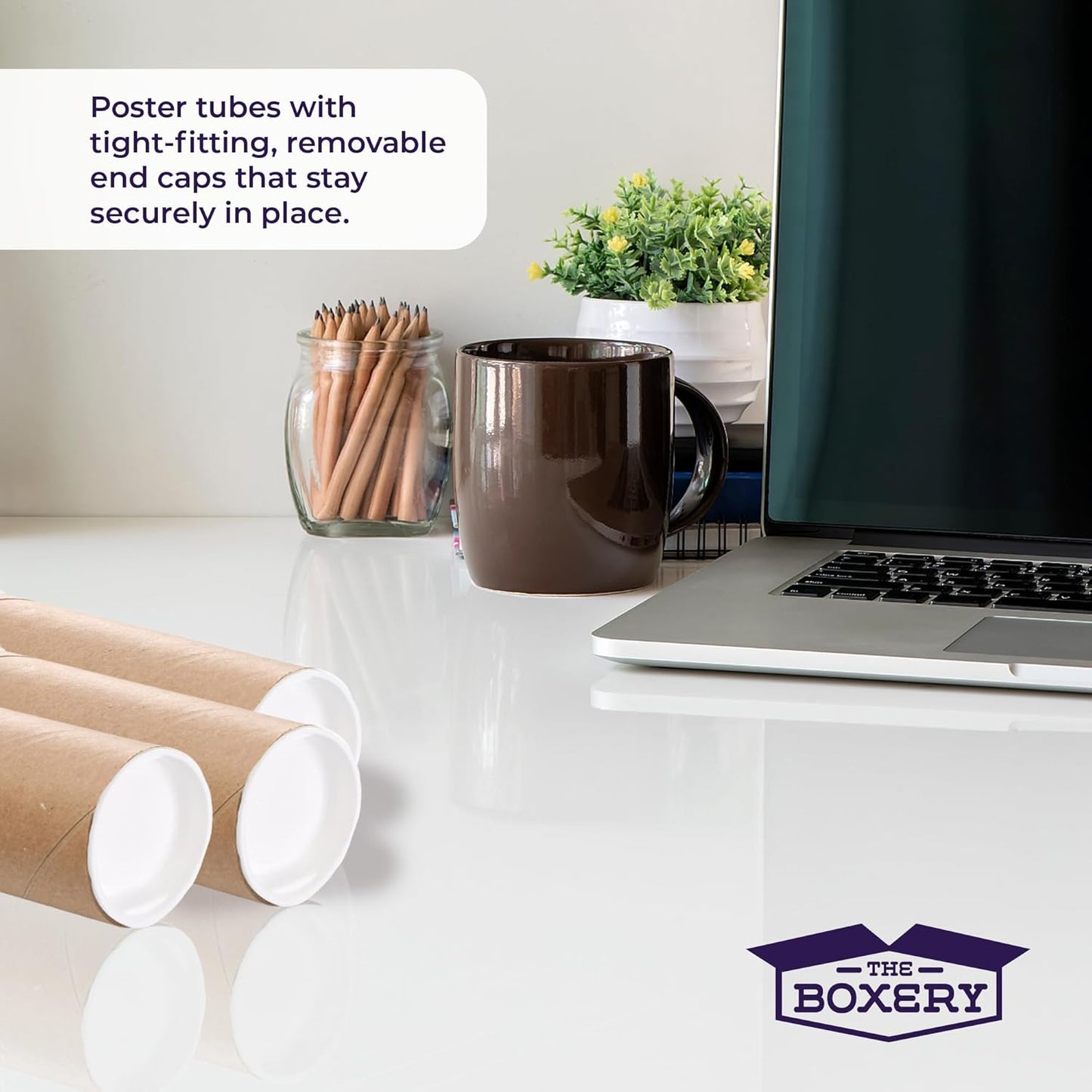 The Boxery Brown/Kraft Shipping, Storage, Posters, Arts, Crafts, Documents, Mailing Tubes 3 inch x 6 inch - 48 PACK, Made in the USA, Reusable and Recyclable