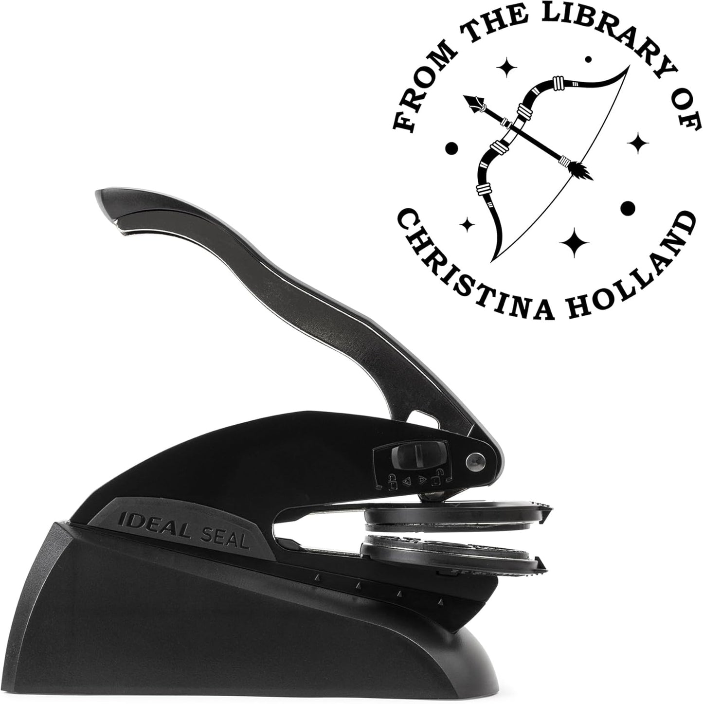 from The Library of Embossers & Stamps for Fantasy Book Readers | Custom Embosser | Custom Stamp | Ex Libris | Elevate Your Fantasy Collection of Stories and Novels (Design 1, Embosser)