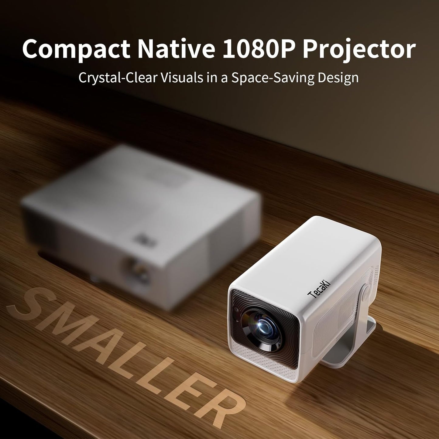 [WiFi 6.0 Sreen Mirroring] Mini Portable Projector with WiFi and Bluetooth 5.2,4K Smart Projector, Native Full HD 1080P, Mobile Phone Home Theater, Outdoor Movie Auto Vertical Correction